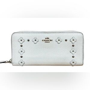 RARE Vintage Accordion Zip Wallet 💎 Gemstone Appliqué Willow Purse Bag Floral